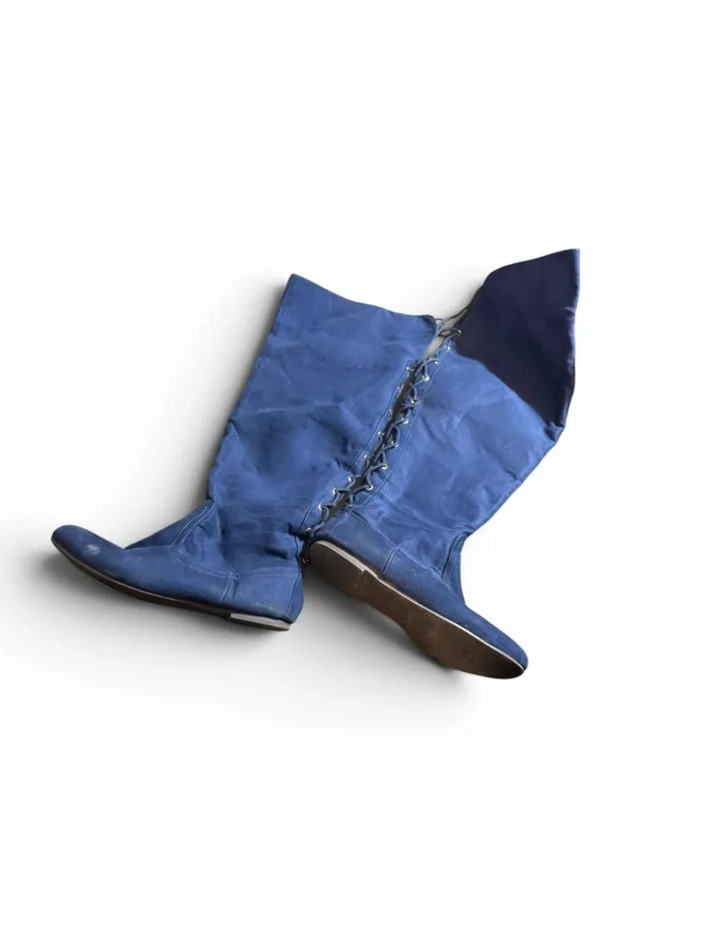 Navy Blue KYMBERLY WIDE Knee-High Lace-Up Boots – Women’s 9.5 Wide